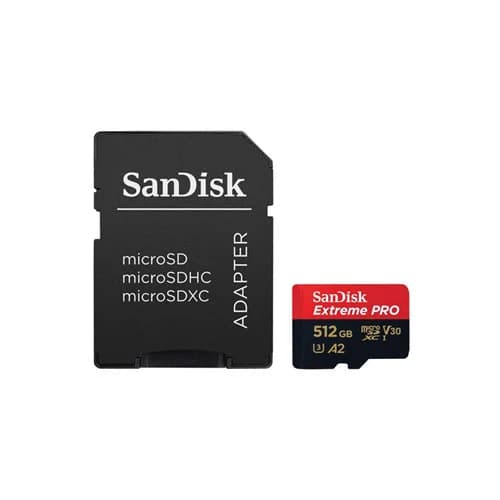 SanDisk microSD Extreme Pro UHS I Card 512GB for 4K Video on Smartphones, Action Cams & Drones 200MB/s Read, 140MB/s Write image 1