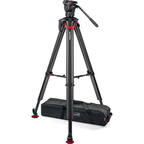 Sachtler Flowtech 75 MS Carbon Fiber Tripod System with Ace XL Mark II Fluid Head with a mid-level spreader and Bag image 1