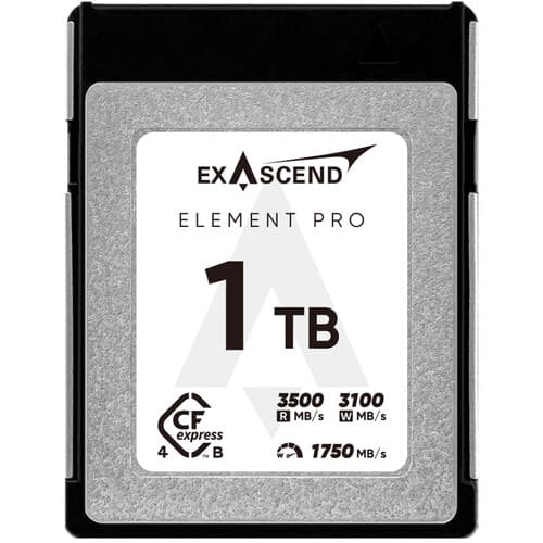Exascend Element Pro CFexpress TypeB Card 1TBGB/ Read: 3500 MB/s, Write: 3100 MB/s image 1