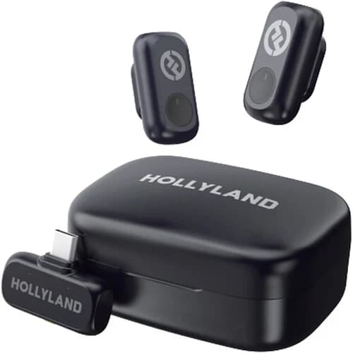 Hollyland Lark A1 Duo 2 Person Wireless Microphone System (2*TX,Type C-RX & Charging Case) image 1