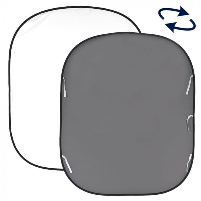 Manfrotto Collapsible Reversible Background (6 x 7', White/Mid Gray) image 1