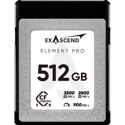 Exascend Element Pro CFexpress TypeB Card 512GB/ Read: 3500 MB/s, Write: 3100 MB/s image 1