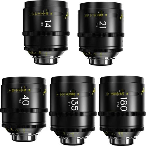 DZOFilm ARLES 14/21/40/135/180mm T1.4 FF/VV Prime Cine 5-Lens Set-B (PL, Meter) image 1