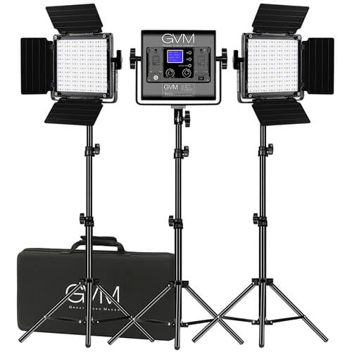 GVM 800D-RGB LED Studio 3-Video Light Kit image 1