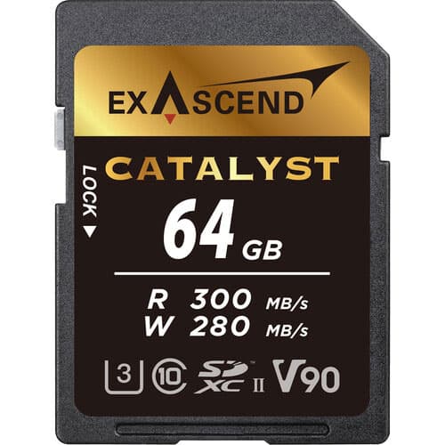 Exascend Catalyst SD Card 64GB, UHS-II / V90 / U3 / Class 10, Read:300 MB/s, Write:280 MB/s image 1
