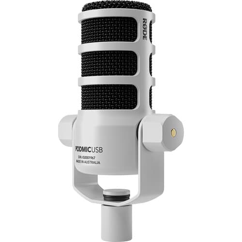 RODE PodMic USB and XLR Dynamic Broadcast Microphone (White) image 1