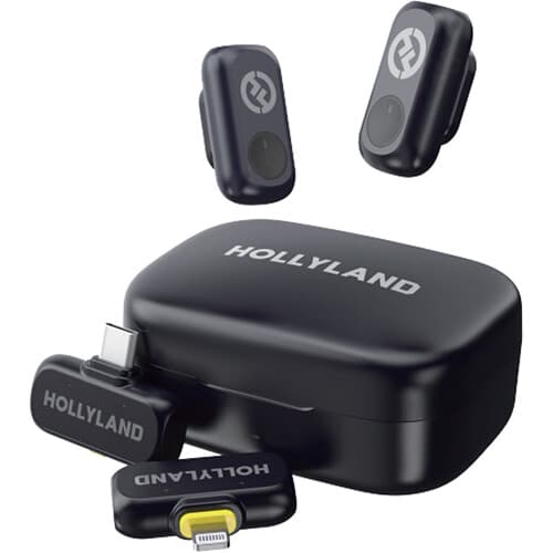 Hollyland Lark A1 Combo 2 Person Wireless Microphone System (2*TX,Type C-RX, Lightning RX & Charging Case) image 1