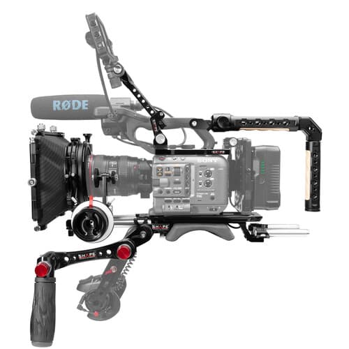 Shape Sony FX6 Baseplate with Top Plate, Controller Top Handle, Quick Handle, VF. Mount, Matte Box and Follow Focus Pro image 1