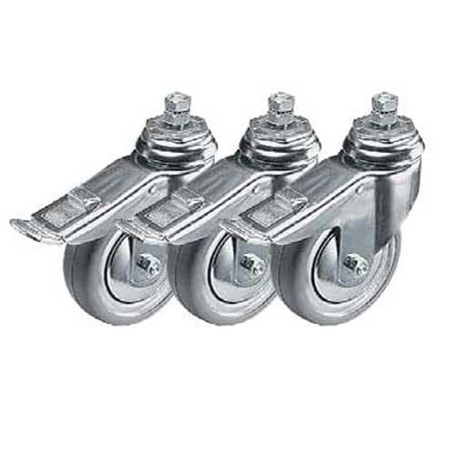 Manfrotto 104 Wheel Set with Brakes - 75MM, M10 Thread image 1