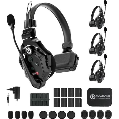Hollyland Solidcom C1-4S Full-Duplex Wireless DECT Intercom System with 4 Headsets (1.9 GHz) image 1