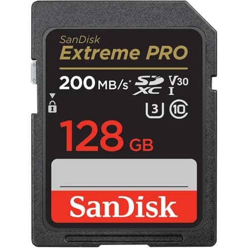 SanDisk SDXC Card Extreme Pro - 128GB, 200MB/s, V30, UHS-I, U3 for 4K Video image 1