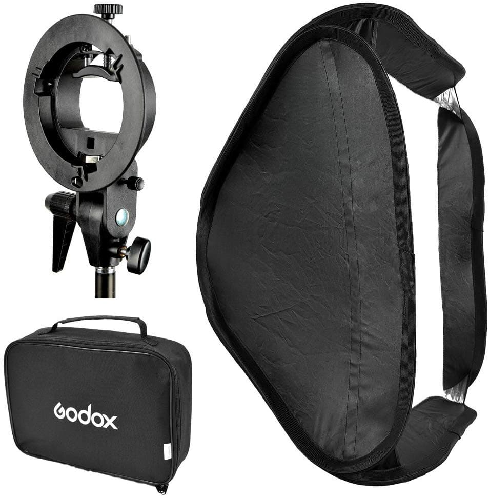 Godox Speedlite Bracket kit with softbox 60X60 cm (bowen mount ) for V1 image 1