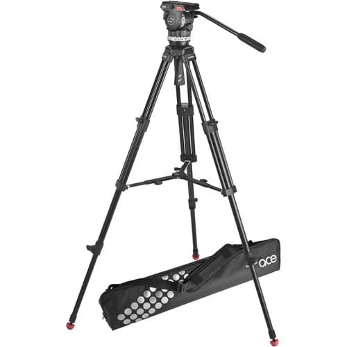 Sachtler Ace M Fluid Head with 2-Stage Aluminum Tripod & Mid-Level Spreader image 1