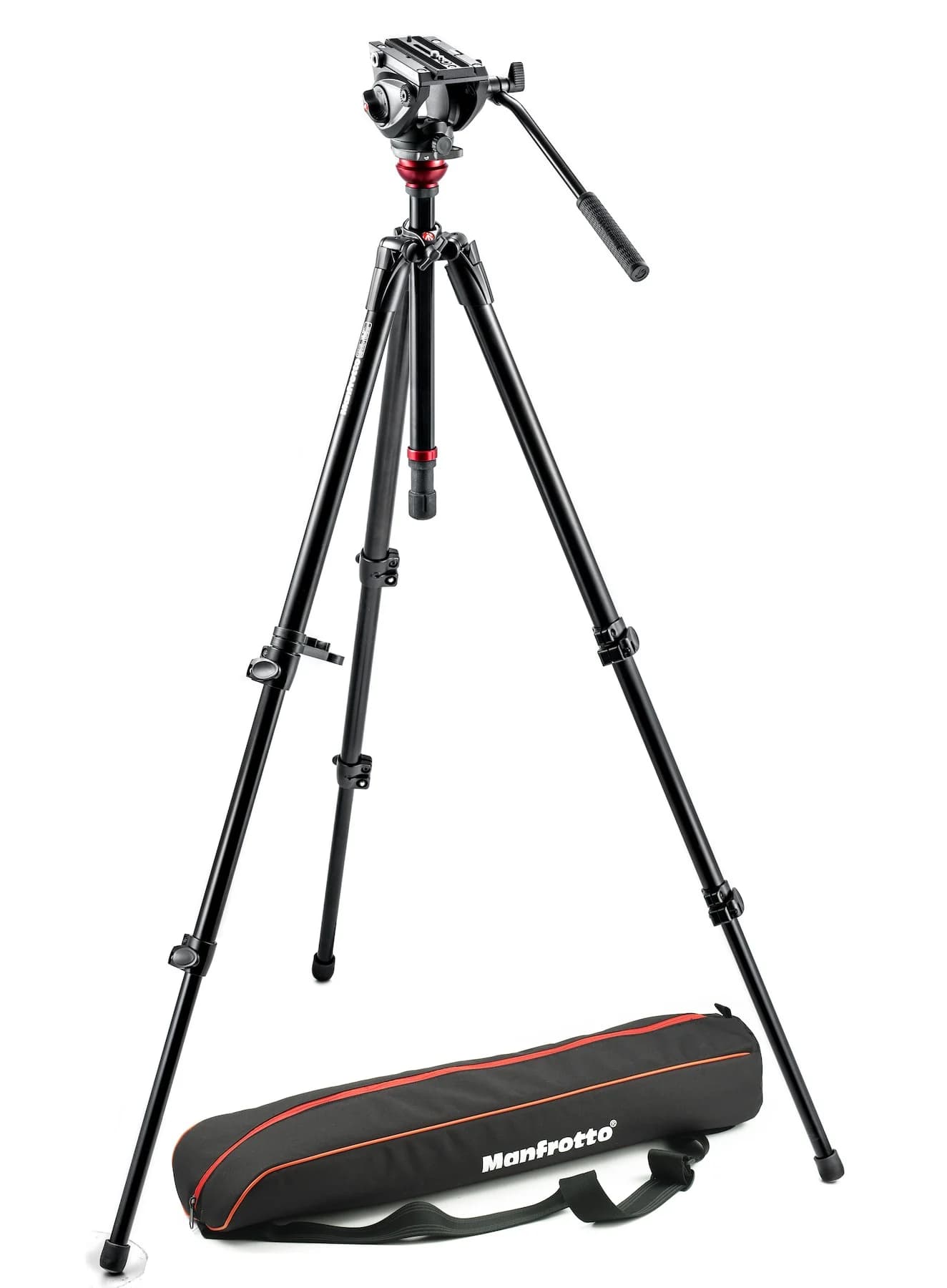 Manfrotto Lightweight tripod with fluid video head and aluminium legs (MVH500AH,755XBK) image 1