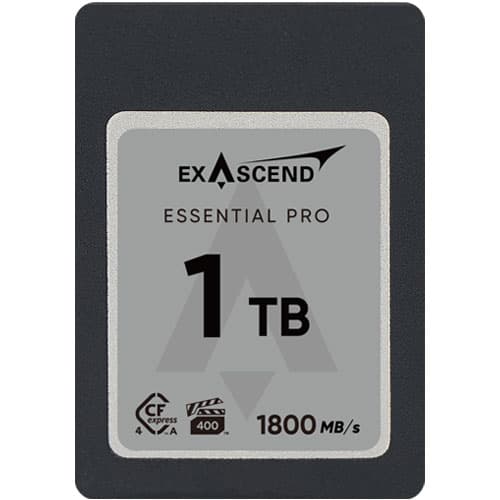 Exascend Essential Pro CFexpress TypeA 4.0 Card 1TB/ Read: 1800 MB/s, Write: 1650 MB/s With Adapter image 1