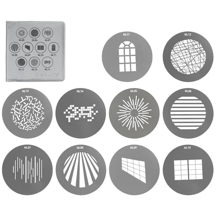 NANLITE BM Mount Projection Attachment GOBO Set 1(10pcs in one set) image 1