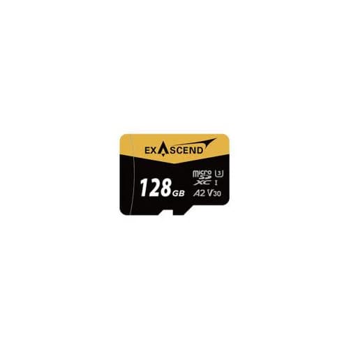 Exascend Catalyst MicroSD Card with Adapter 128GB, UHS-I / V30 / U3 / Class 10, Read:175 MB/s, Write:150 MB/s
