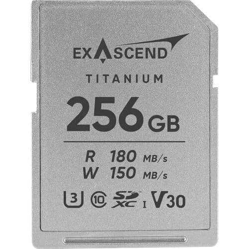Exascend 256GB Titanium UHS-I SDXC Memory Card(Read:180MB/S, Write:150MB/S) image 1