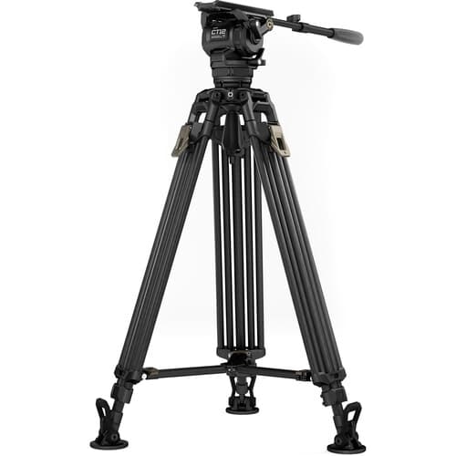 Tilta CT12 75mm Cine Fluid Head With 2-Stage One-Touch Carbon Fiber Tripod System (26.5 lb, Space Gray) image 1