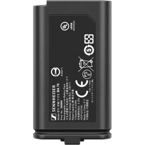 Sennheiser BA 70 Rechargeable Battery Pack for EW-D Bodypack and Handheld Transmitters image 1
