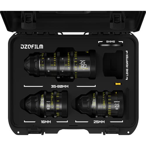 DZOFilm Y24 Educational Catta Ace 35-80mm + VESPID 16 & 25mm Lens Kit (PL Mount, Meter & Feet) image 1