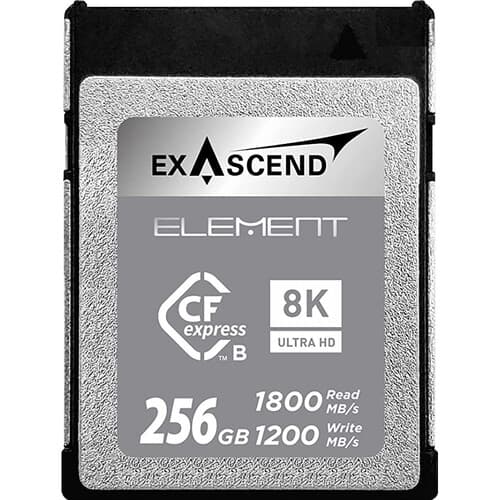 Exascend Element CFexpress Type B Card 256GB/ Read: 1800 MB/s, Write: 1200 MB/s image 1