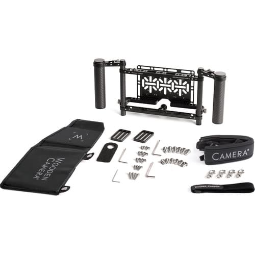 Wooden Camera Director's Monitor Cage v3 with Carbon Fiber Handgrips image 1