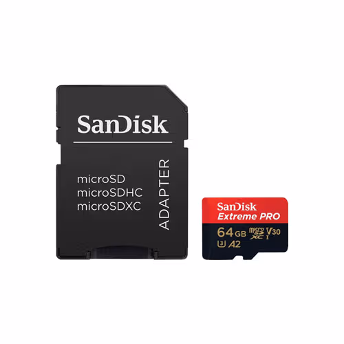 SanDisk microSD Extreme Pro UHS I Card 64GB for 4K Video on Smartphones, Action Cams & Drones 200MB/s Read, 90MB/s Write, image 1