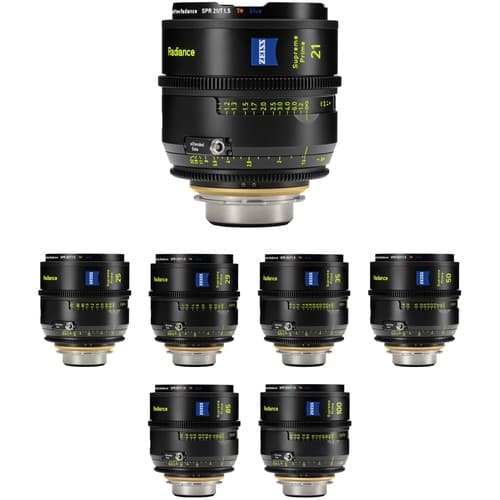 ZEISS Supreme Prime Radiance 7 Lens Kit of 21, 25, 29, 35, 50, 85 & 100mm (PL, Feet) image 1