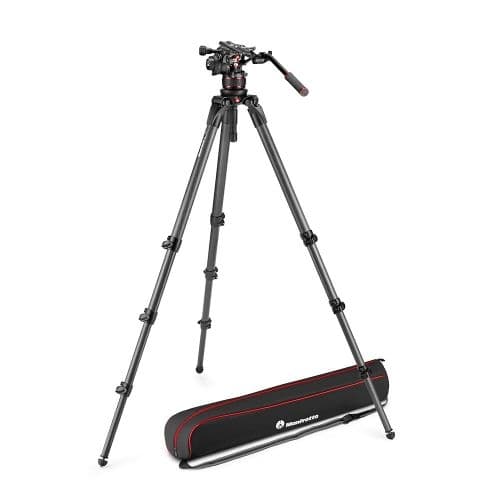 Manfrotto Nitrotech 612 video head, CF Tall Single Legs Tripod image 1